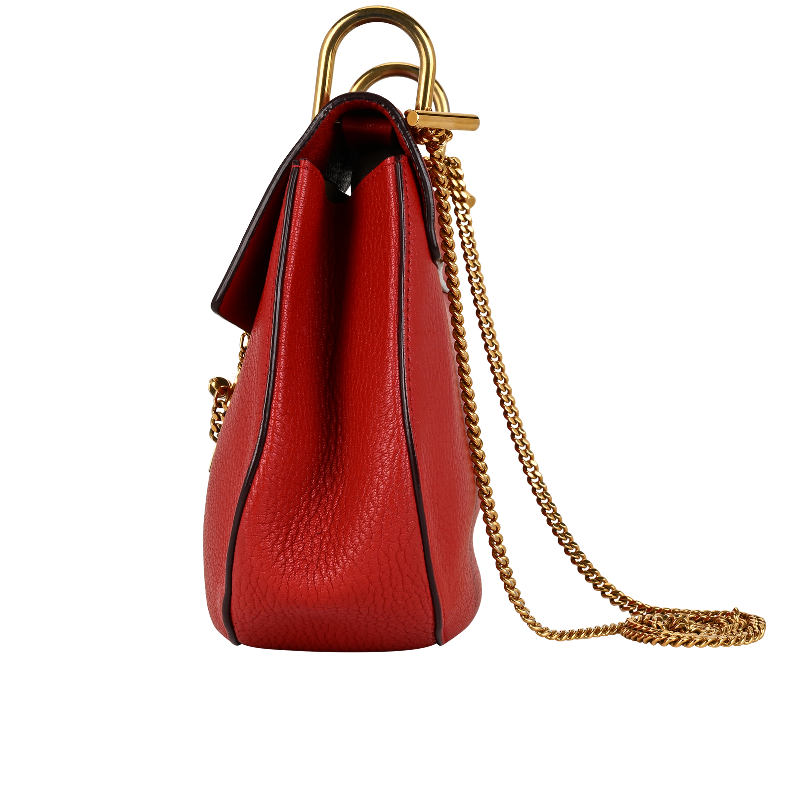 Small Drew, &pound;295, Handbags, Red, Leather, Bottom view